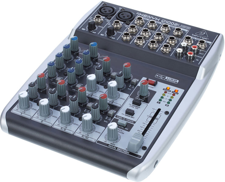 behringer xenyx q802usb 8-channel analog mixer 48khz usb