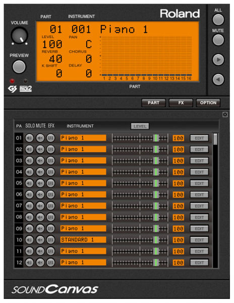 load roland sound canvas in mainstage