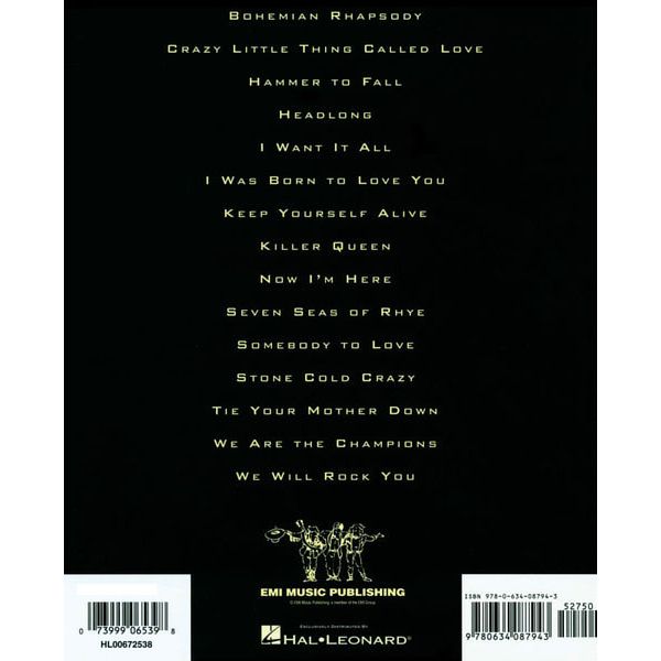Hal Leonard Best of Queen Band