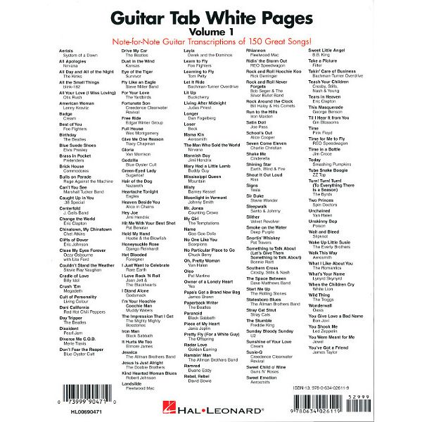 Hal Leonard Guitar Tab White Pages 1