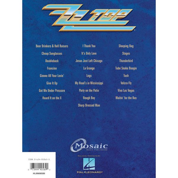 Hal Leonard ZZ Top Guitar Anthology