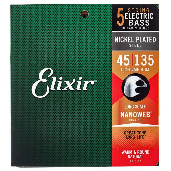 Nanoweb Long Scale Elixir 5ème corde ELIXIR pour BASSE à l'unité B 135 