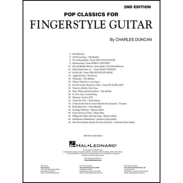 Hal Leonard Pop for Fingerstyle Guitar