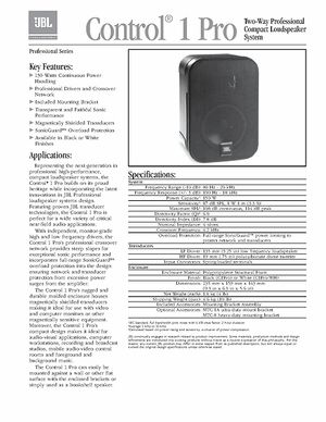 jbl control one pro specs