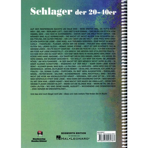 Musikverlag Hildner 100 deutsche Schlager 20-40er