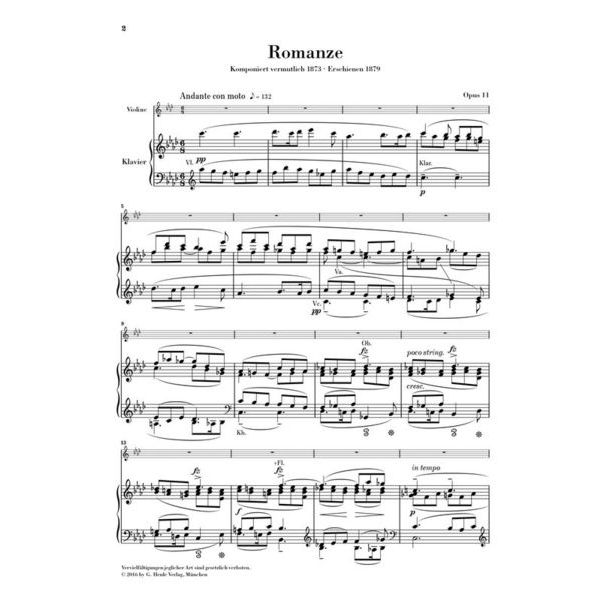 Henle Verlag Dvorak Romance op.11 Violin