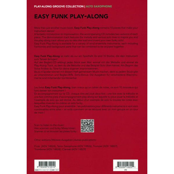 Advance Music Easy Funk Play-Along Alto Sax