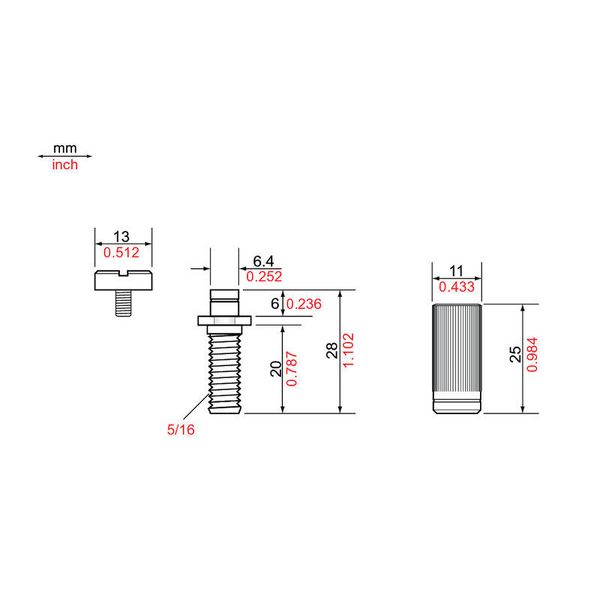 TonePros VS1 B Standard Steel Studs